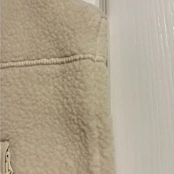 O'Neill Cream Zip-up Sherpa Fleece Vest - Picture 6 of 7
